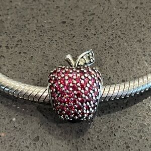 Authentic Pandora Red Pave Apple Charm